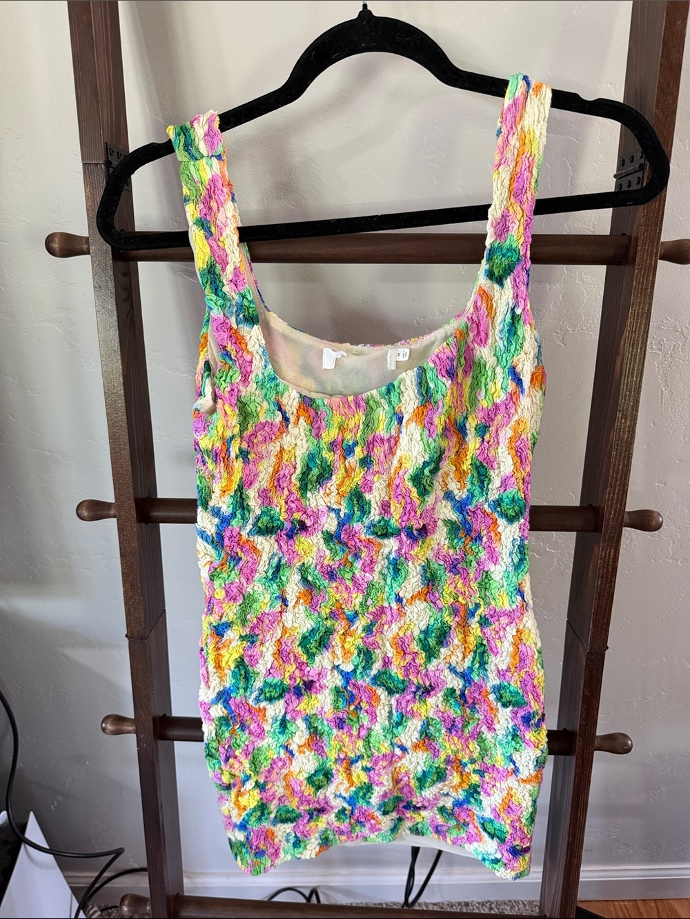 Multicolor Textured Scoop Neck Women’s dress